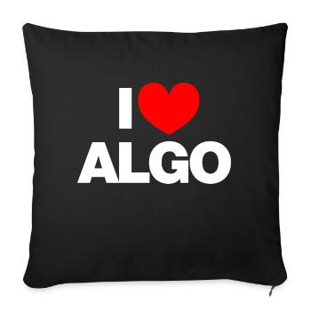 I love ALGO - Sofa pillow with filling 45cm x 45cm - black - Front