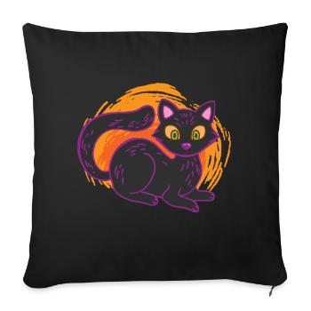 Düstere Schwarze Katze Halloween Grusel - Sofakissen mit Füllung 45 x 45 cm - Schwarz - Vorne