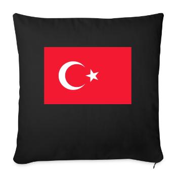 Turkish flag - Sofa pillow with filling 45cm x 45cm - black - Front