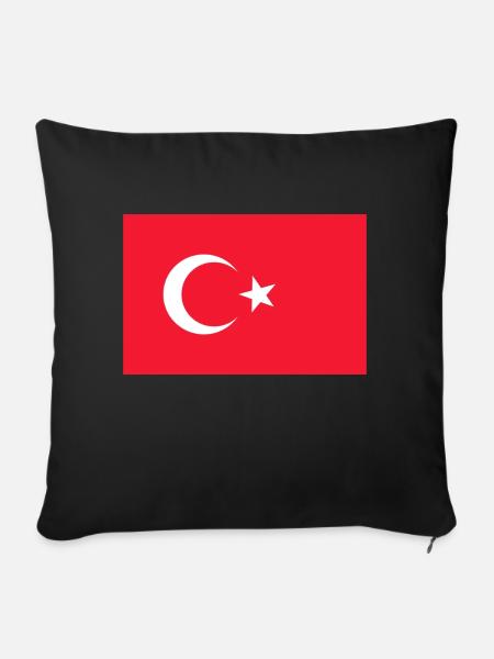 Türkische flagge - Sofakissen mit Füllung 45 x 45 cm - Schwarz