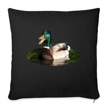 Canard colvert - Coussin et housse de 45 x 45 cm - noir - Devant