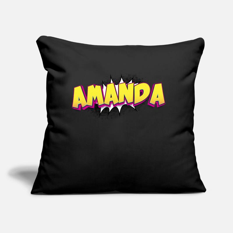 Amanda Custom Name Comic Book Style Pop Art, Sofa pillow with filling 45cm x 45cm