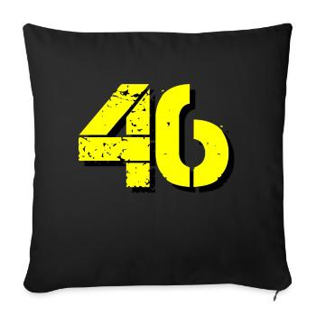 Numéro 46 - Coussin et housse de 45 x 45 cm - noir - Devant