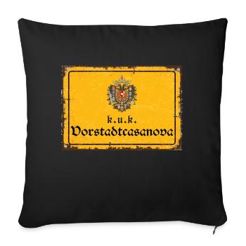 Vintage Österreich k.u.k. Vorstadtcasanova - Sofakissen mit Füllung 45 x 45 cm - Schwarz - Vorne