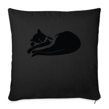 Sleeping Cat - Sofa pillow with filling 45cm x 45cm - black - Front