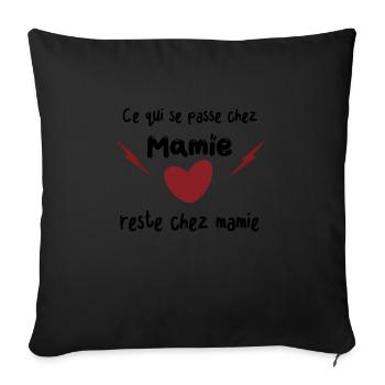 What happens at grandma's, stays at grandma's - Sofa pillow with filling 45cm x 45cm - black - Front