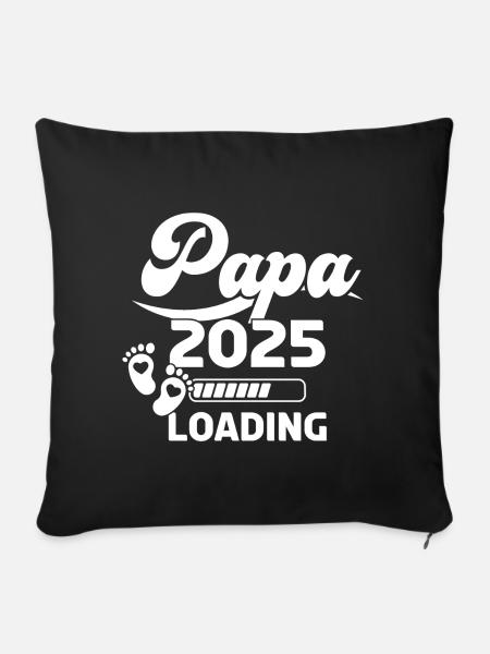 Papa 2025 Loading - Sofakissen mit Füllung 45 x 45 cm - Schwarz