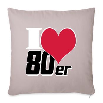 80s Party Retro Fun Shirt, chemise à thème des années 80 (25) - Coussin et housse de 45 x 45 cm - taupe clair - Devant