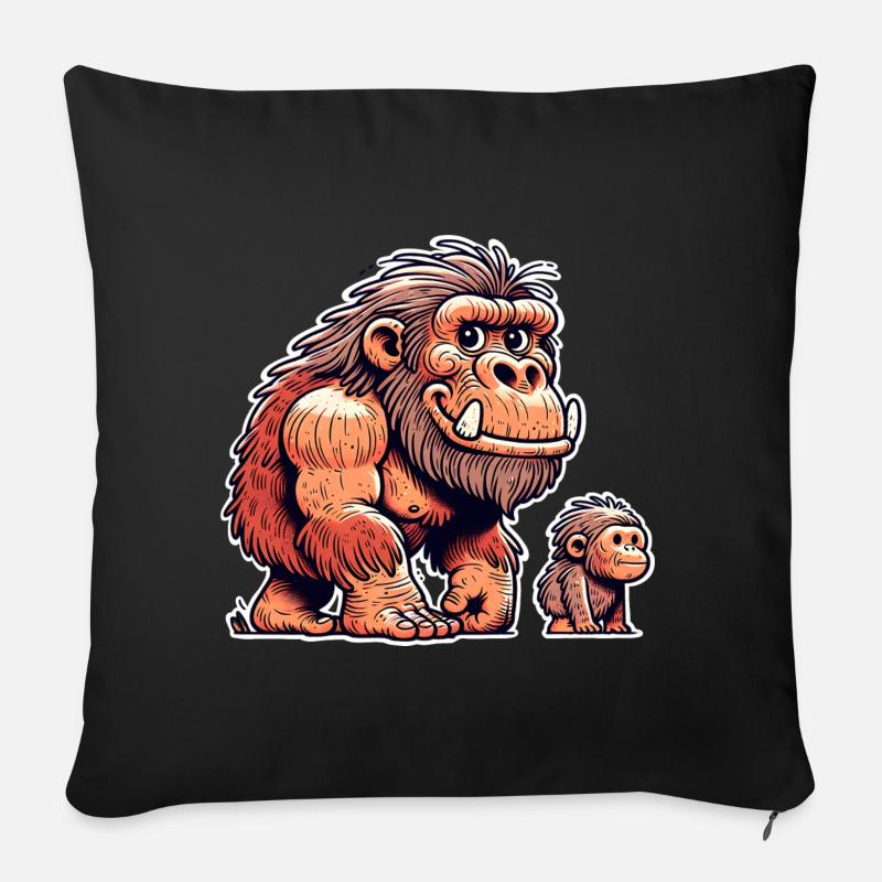 Neandertaler - Sofakissen mit Füllung 45 x 45 cm - Schwarz