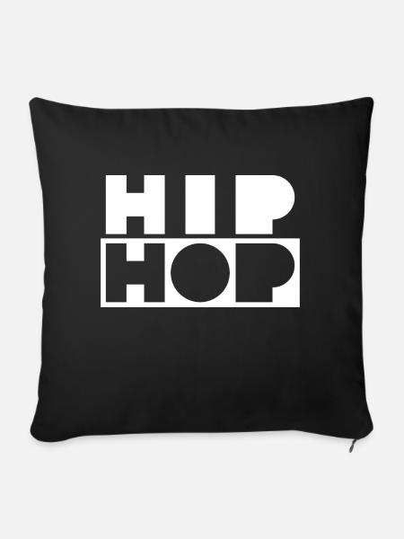 Hip Hop mutiges Logo-Design - Sofakissen mit Füllung 45 x 45 cm - Schwarz