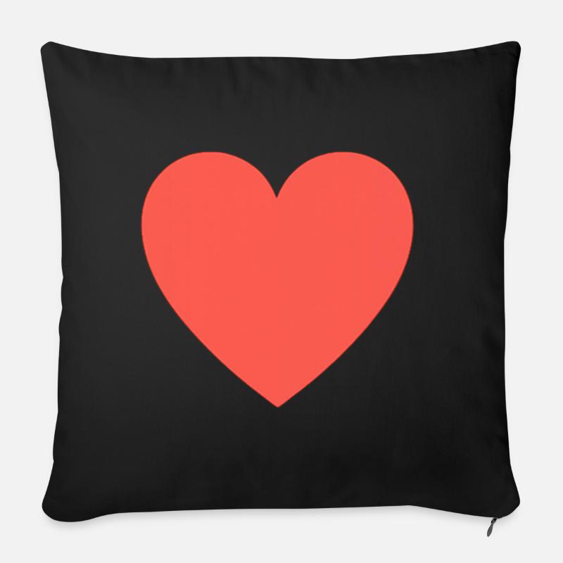 Rotes Herz zum Gestalten - Sofakissen mit Füllung 45 x 45 cm - Schwarz