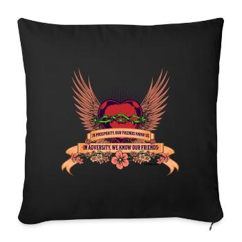 Our Friends - Sofa pillow with filling 45cm x 45cm - black - Front