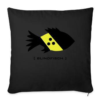 poissons aveugles, aveugles maladroit dork aveugle - Coussin et housse de 45 x 45 cm - noir - Devant