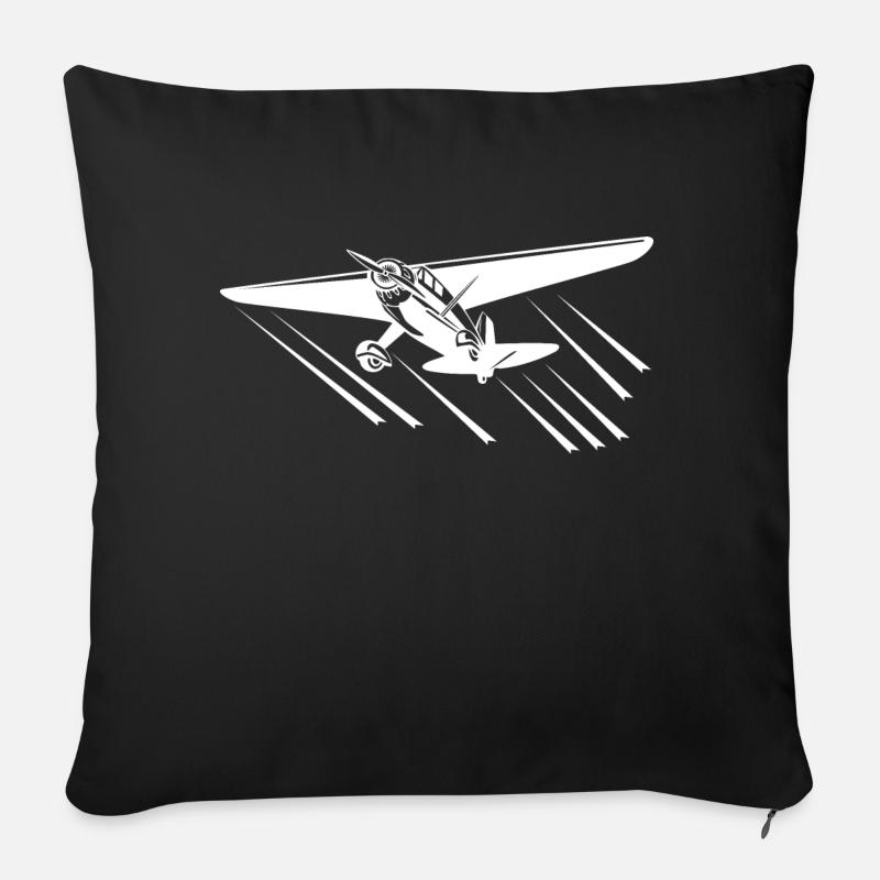 Umriss Sport Flugzeug - Sofakissen mit Füllung 45 x 45 cm - Schwarz