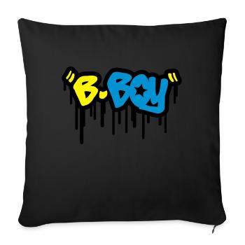 b_boy_t3 - Coussin et housse de 45 x 45 cm - noir - Devant