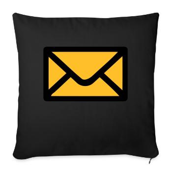 Brief Umschlag - Sofakissen mit Füllung 45 x 45 cm - Schwarz - Vorne