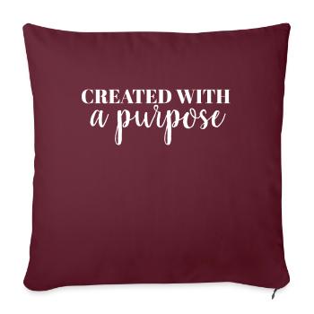 Created With A Purpose - Christian - Sofa pillow with filling 45cm x 45cm - burgundy - Front
