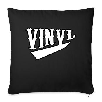 vinyl dj deejay platte disco put on party music - Sofa pillow with filling 45cm x 45cm - black - Front