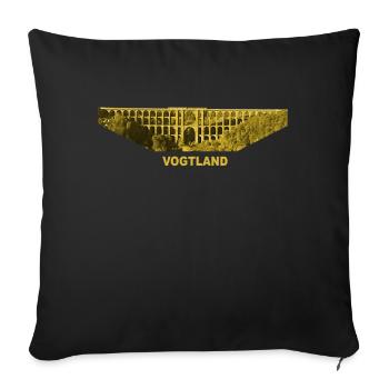 Göltzschtalbrücke Vogtland Mylau Netzschkau Sachse - Coussin et housse de 45 x 45 cm - noir - Devant