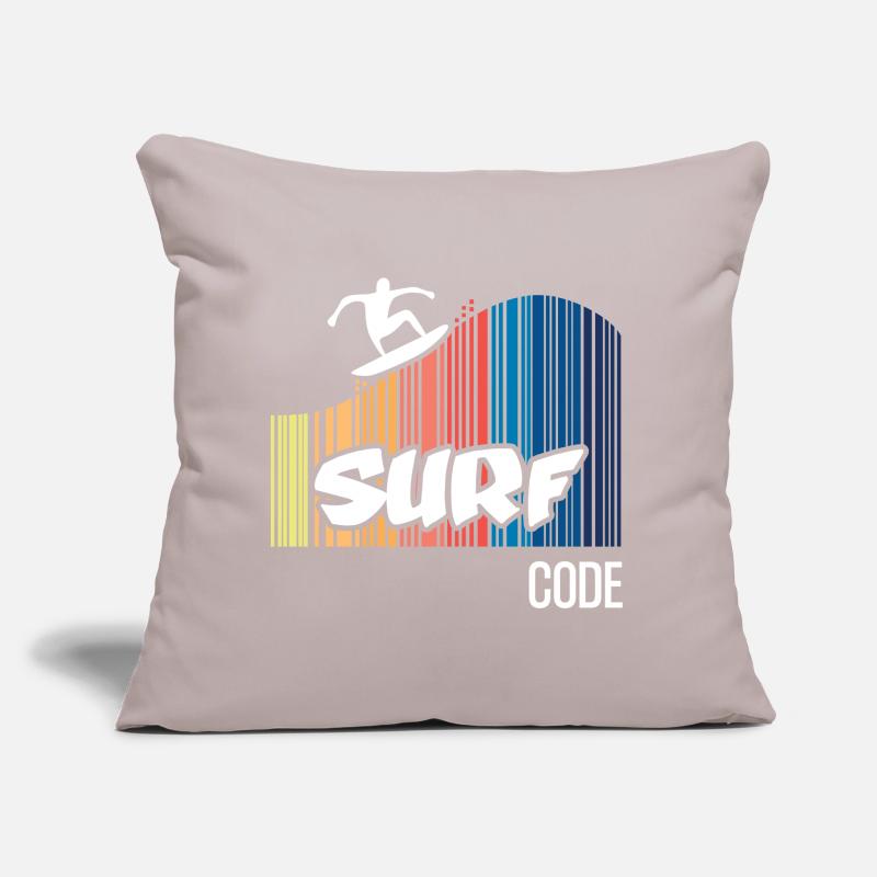 Code de surf (sombre) Coussin et housse de 45 x 45 cm