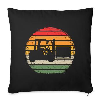 Chariot élévateur Vintage - Coussin et housse de 45 x 45 cm - noir - Devant