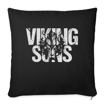 Wikinger Wolf - Sofakissen mit Füllung 45 x 45 cm - Schwarz - Vorne