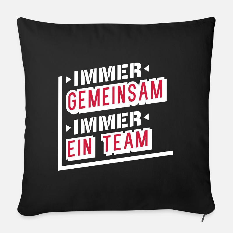 Immer Gemeinsam (Schriftzug) - Sofakissen mit Füllung 45 x 45 cm - Schwarz