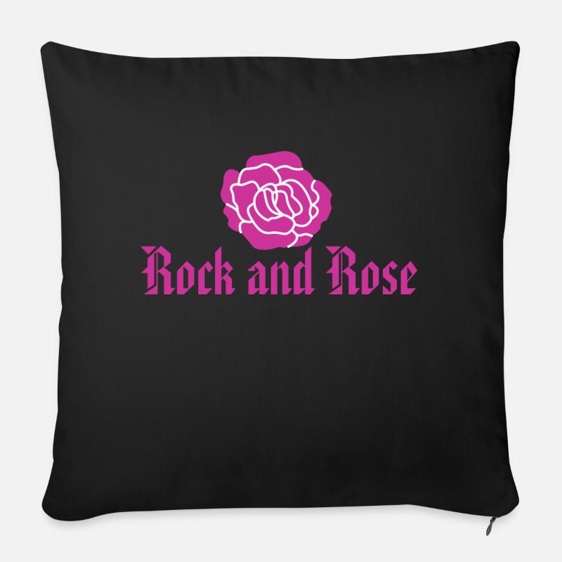 Rock and Rose - pink - Sofakissen mit Füllung 45 x 45 cm - Schwarz