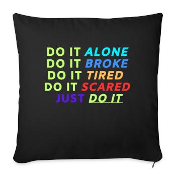 Just do it! - Sofakissen mit Füllung 45 x 45 cm - Schwarz - Vorne