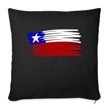 Drapeau du Chili peint - Coussin et housse de 45 x 45 cm - noir - Devant