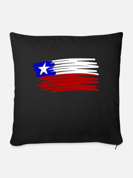 Chile Flag Flagge painted gemalt - Sofakissen mit Füllung 45 x 45 cm - Schwarz