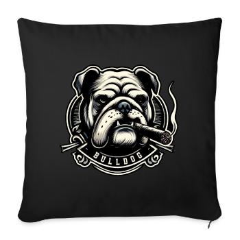Bulldogge mit Zigarre - Sofakissen mit Füllung 45 x 45 cm - Schwarz - Vorne