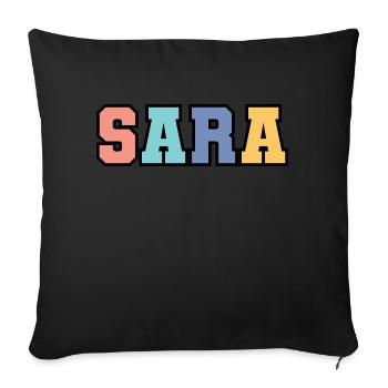 Name - Sara - Sofa pillow with filling 45cm x 45cm - black - Front