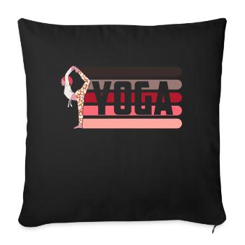 YOGA PILATES GYM - Sofa pillow with filling 45cm x 45cm - black - Front