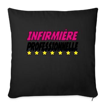 Infirmière PROFESSIONNELLE - Coussin et housse de 45 x 45 cm - noir - Devant