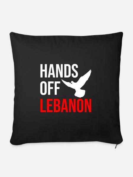 HANDS OFF LEBANON - Sofakissen mit Füllung 45 x 45 cm - Schwarz