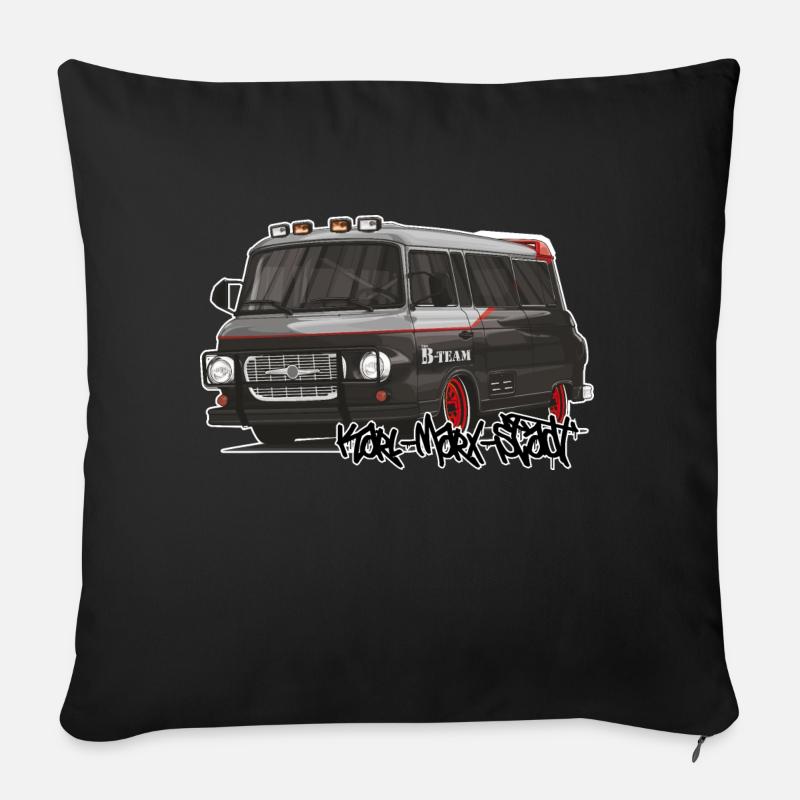 Barkas B1000 // Illustration - Sofakissen mit Füllung 45 x 45 cm - Schwarz