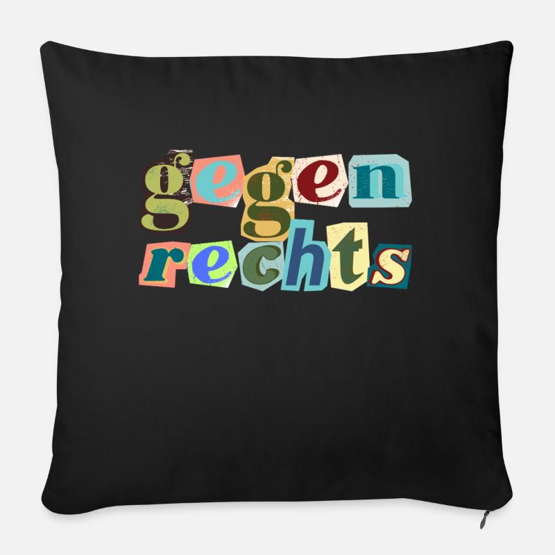 Statement bunt - Sofakissen mit Füllung 45 x 45 cm - Schwarz