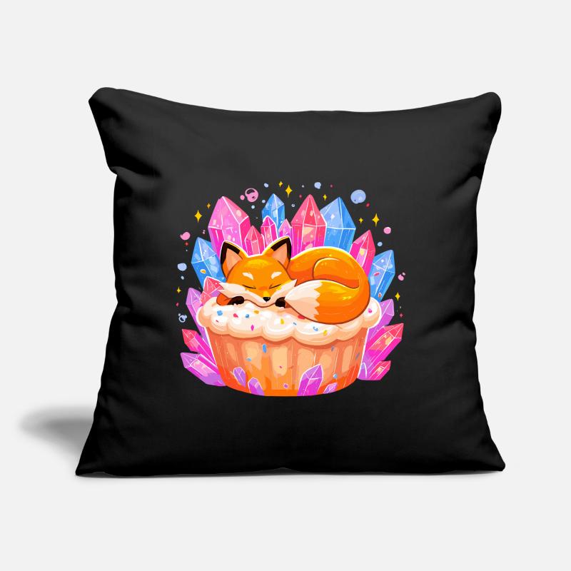 Sleeping fox in crystal cupcake Sofa pillow with filling 45cm x 45cm