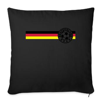 Logo sur Deutschandfahne Noir Rouge Or - Coussin et housse de 45 x 45 cm - noir - Devant