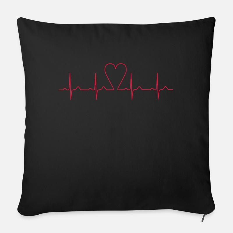 heartbeat - Sofakissen mit Füllung 45 x 45 cm - Schwarz