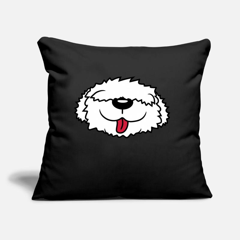Bobtail dog face Sofa pillow with filling 45cm x 45cm