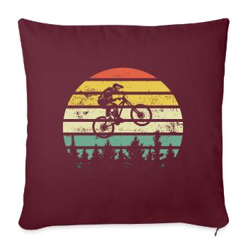 VTT - Downhill Retrocolor - Cadeau - Coussin et housse de 45 x 45 cm - bordeaux - Devant