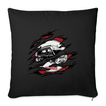 Kastenwagen Cracks - Sofakissen mit Füllung 45 x 45 cm - Schwarz - Vorne