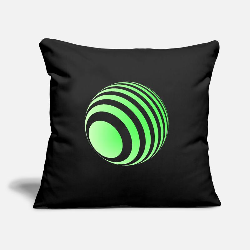Boule 3D avec rayures vertes Coussin et housse de 45 x 45 cm