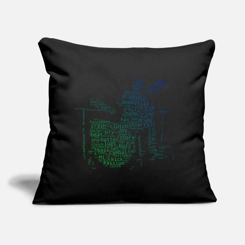 Percussionniste Drum Kit Drumming Coussin et housse de 45 x 45 cm
