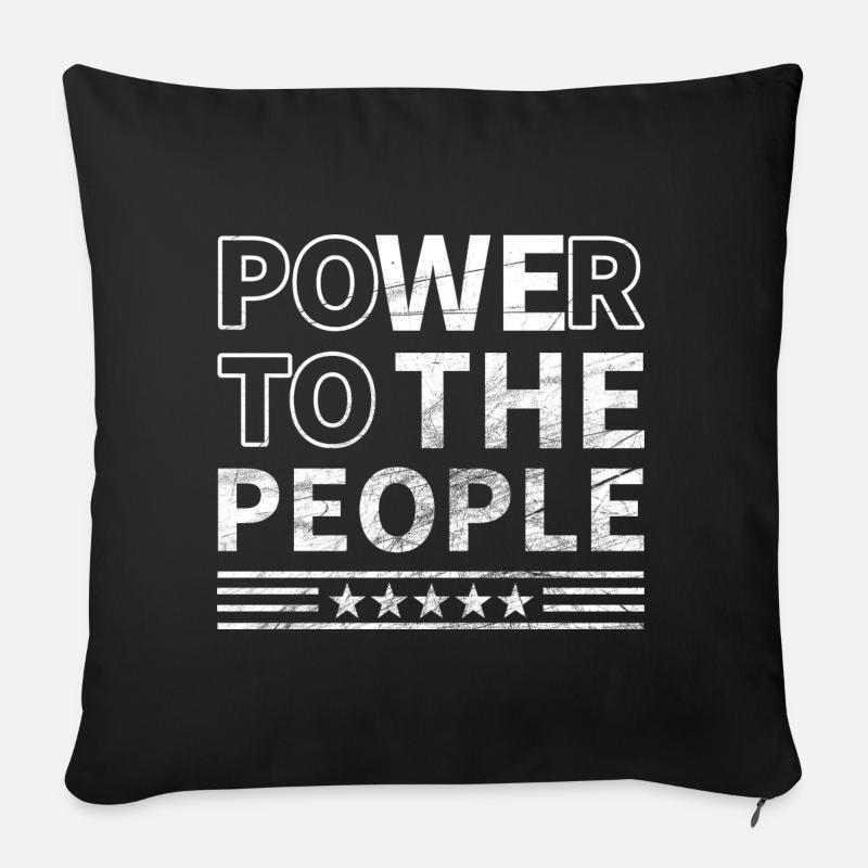Le pouvoir au peuple - Coussin et housse de 45 x 45 cm - noir
