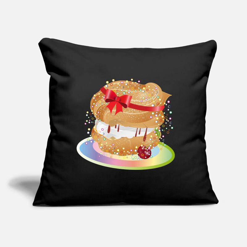 A filled cream puff with a gift bow Sofa pillow with filling 45cm x 45cm