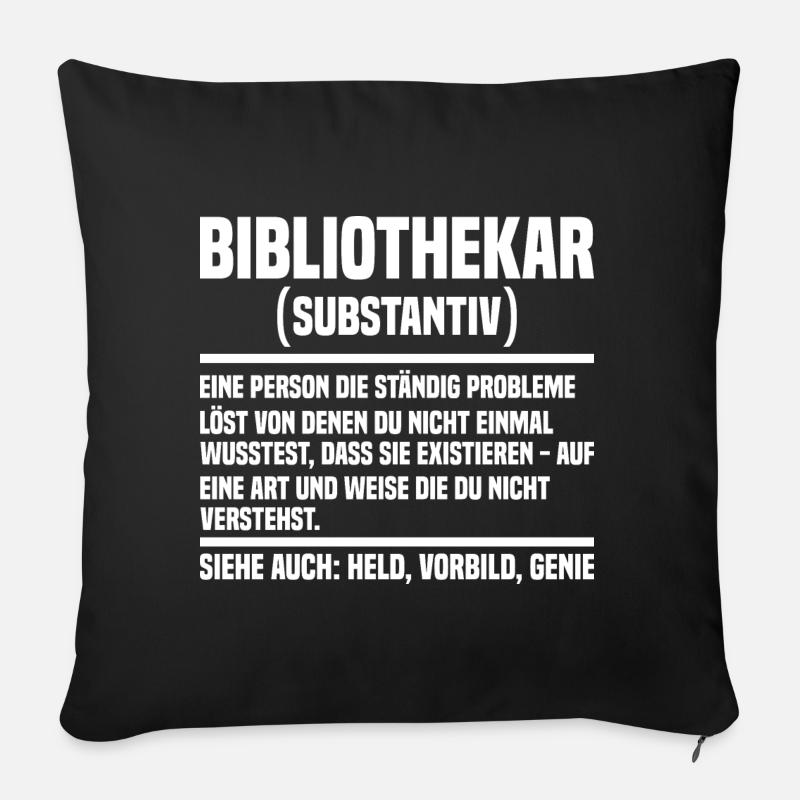 Bibliothekar - Sofakissen mit Füllung 45 x 45 cm - Schwarz