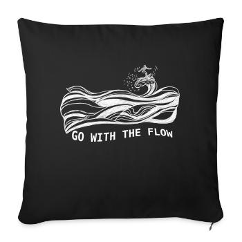 Waves Surfer Go with the flow - Sofakissen mit Füllung 45 x 45 cm - Schwarz - Vorne